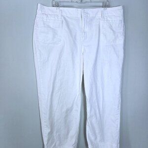 Ann Taylor LOFT White Denim Cropped Jeans Size 18
